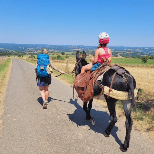 Sébastien Delcampe Chemin Compostelle en Famille avec un âne