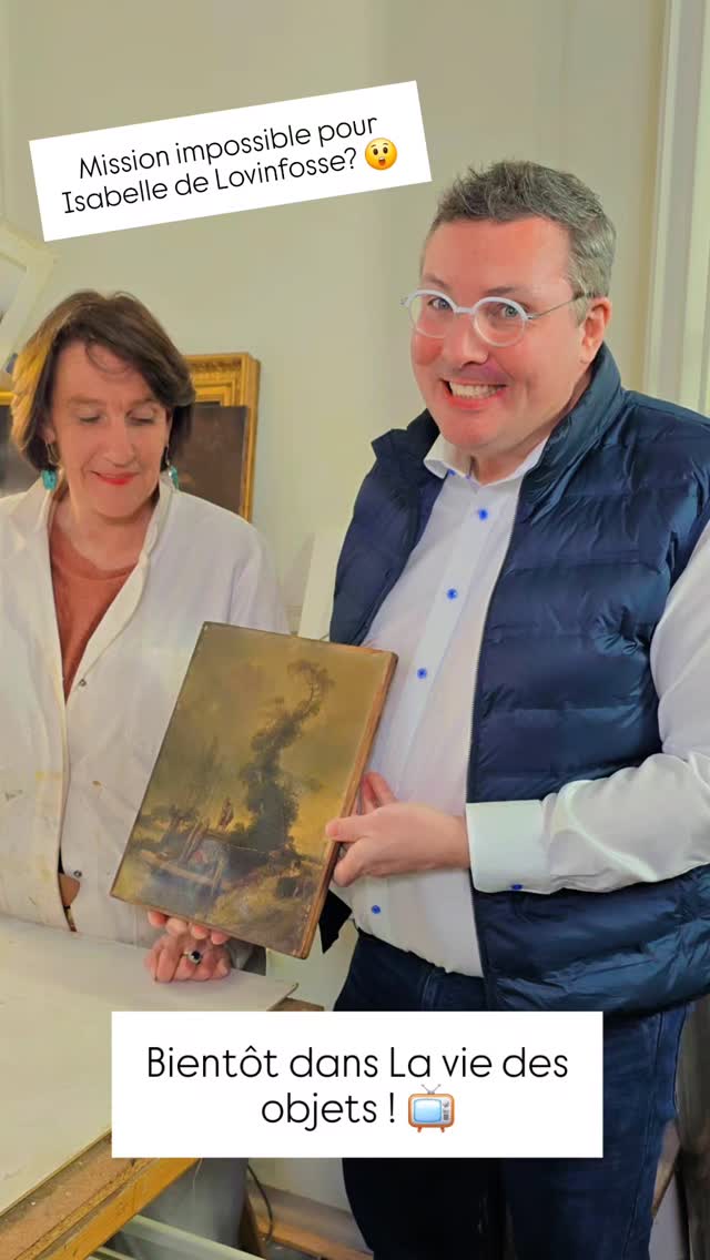 Isabelle de Lovinfosse restaure un tableau d’Eugène Le Poittevin